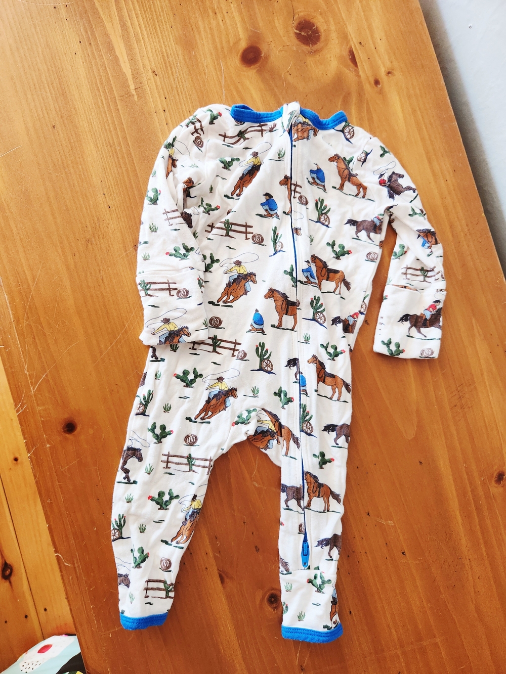 Free Birdees 3-6m Bamboo Horse Cowboy Print Bodysuit